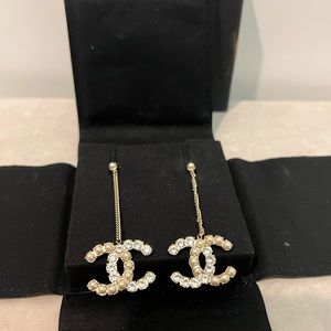 Chanel crystal and pearl earrings. Brand new condition